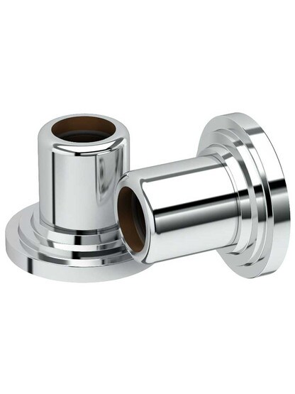 Marina Shower Curtain Rod Ends - Set of 2 in Polished Chrome.